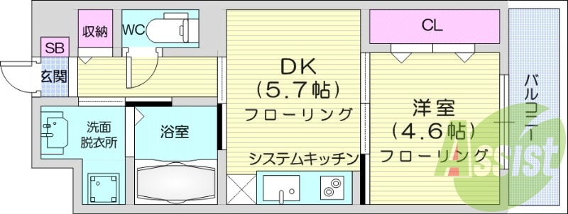 1DK、オートロック、浴室乾燥機、防犯カメラ