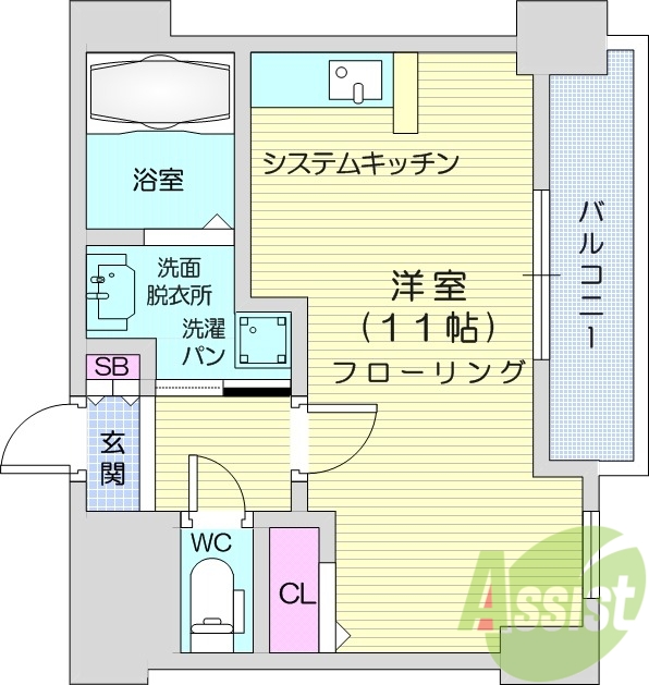 1R、追い焚き機能付き、インターネット無料