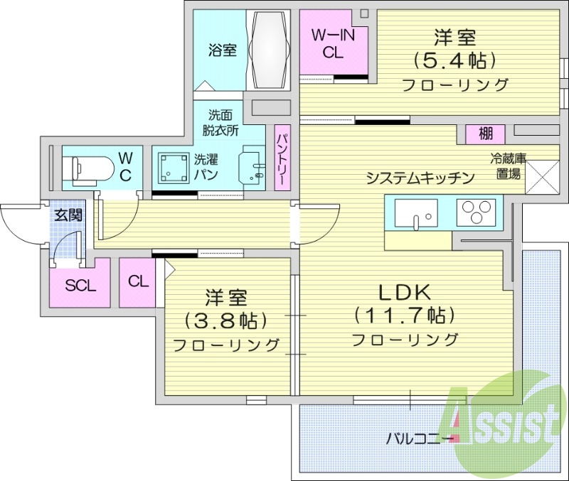 ※建築中※2LDK、ホームセキュルティ、ZEH-M