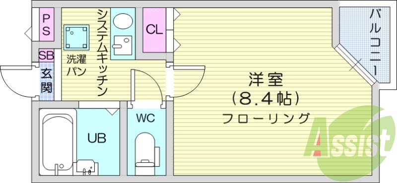 1k・バストイレ別・オートロック・TVモニターフォン。