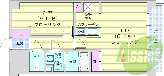 お写真は410号室のものです。参考にしてくださいませ。