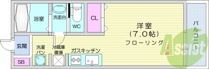 １K、システムキッチン、宅配ボックス、ペアガラス