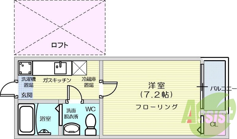 1Ｋ・ガスキッチン・バストイレ別・独立洗面台・ネット無料