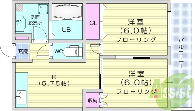 ２Ｋ、エアコン、ＴＶモニターフォン、システムキッチン