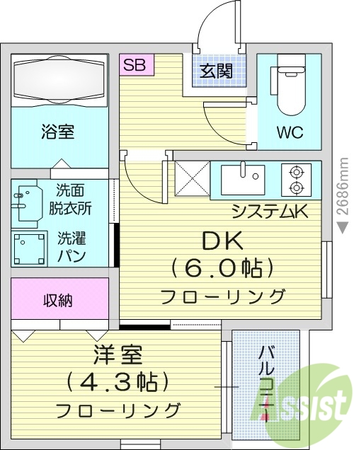 1DK、浴室乾燥、追い焚き、ネット無料、オートロック