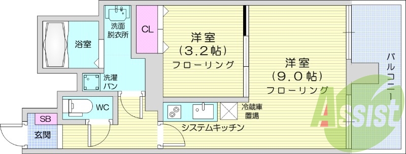 1LDK、オートロック、防犯カメラ、宅配ボックス