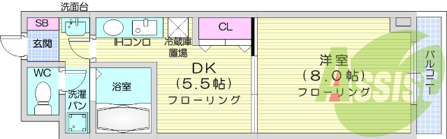 1ＤＫ、オートロック、エレベーター、オール電化