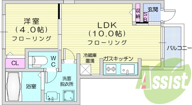 1LDK、追い焚き機能、浴室乾燥機、システムキッチン
