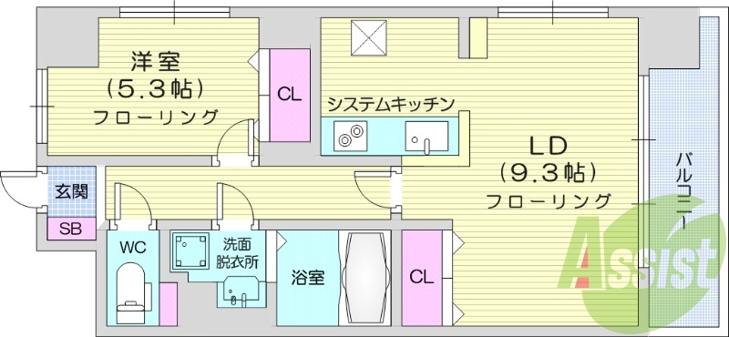 １LDK、オートロック、エレベーター、モニターインターホン