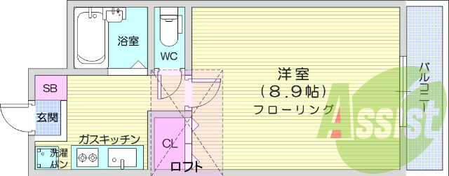 お写真は202号室のものです。参考にしてくださいませ。