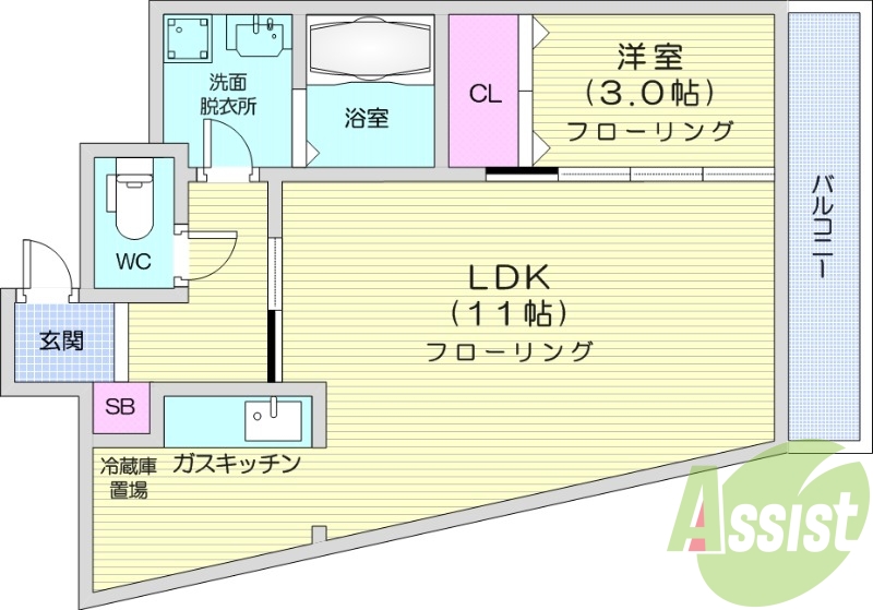 1LDK、シャンプードレッサー、追い焚き