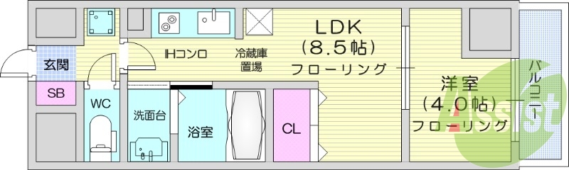 1LDK、シャンプードレッサー、ペット相談可