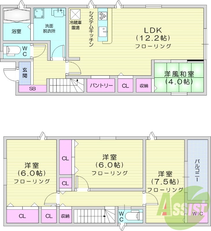 4LDK、浴室乾燥機、ペット相談、WIC、システムキッチン