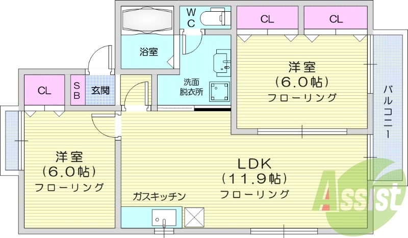 2LDK　追い焚き機能　独立洗面台　プロパンガス　物置