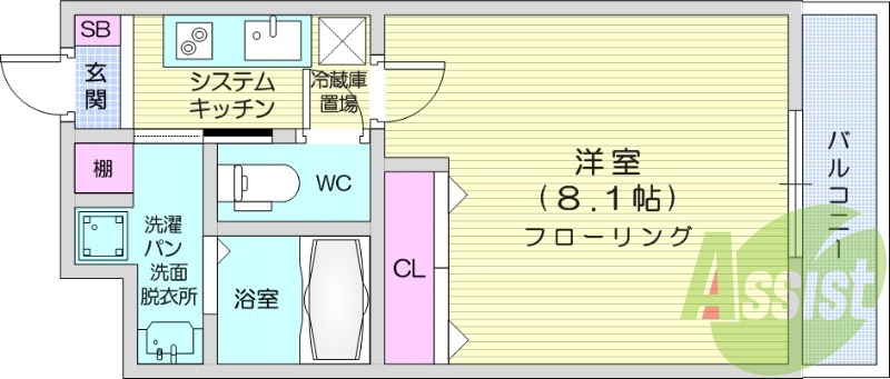 1K、浴室乾燥、追い焚き機能、インターネット無料