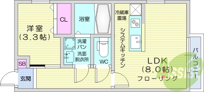 1LDK、浴室乾燥、追いだき機能付き、IHコンロ