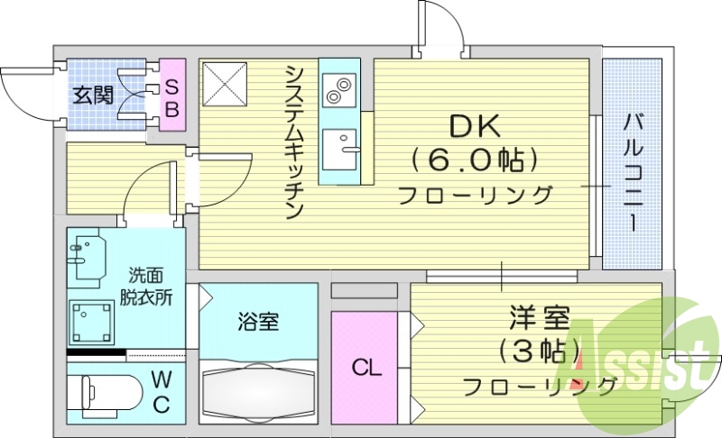 1DK　追焚機能　浴室乾燥機　インターネット無料　IHコンロ