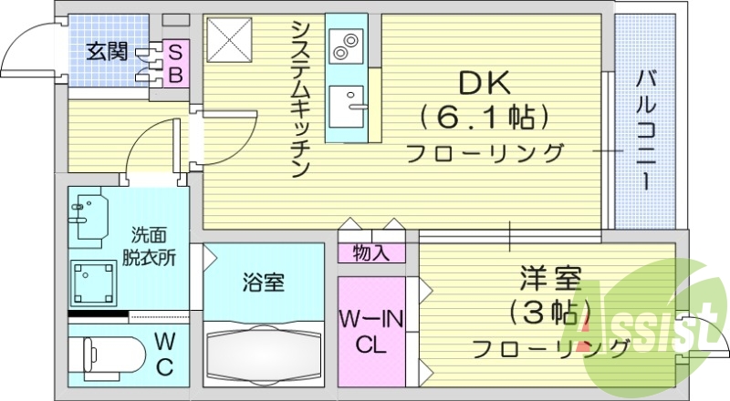 1DK　追焚機能　浴室乾燥機　インターネット無料　IHコンロ
