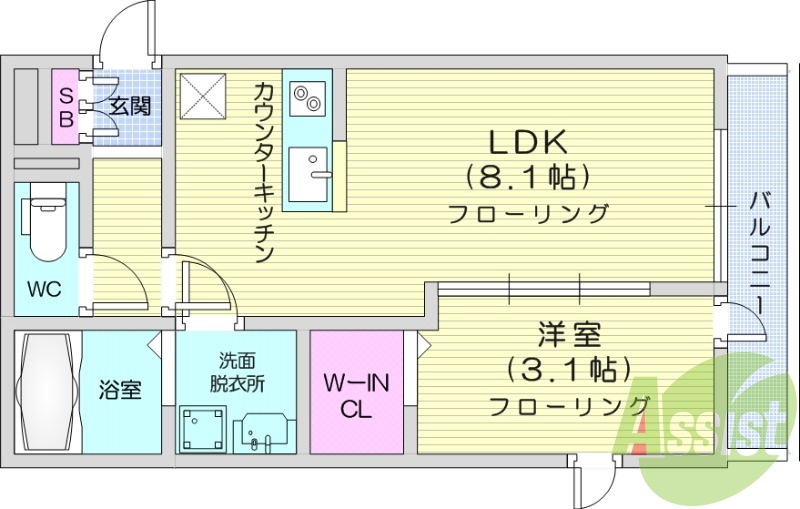 1LDK　追焚機能　浴室乾燥機　ネット無料　IHコンロ