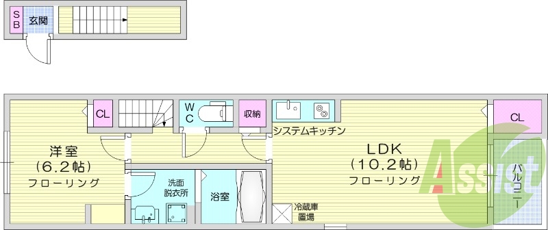 1LDK、ネット無料、オール電化、防犯カメラ、宅配BOX。