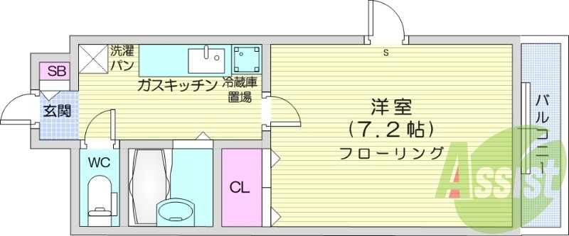 1K、フローリング、エレベーター、温水洗浄便座