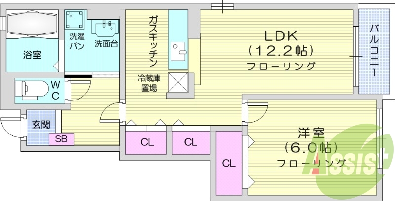 浴室乾燥機、1LDK、追い炊き、エアコン、トランクルーム