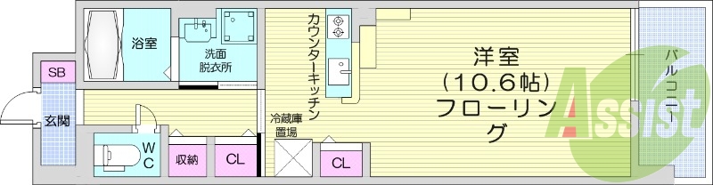 オートロック、泉中央駅から徒歩9分、浴室・トイレ別
