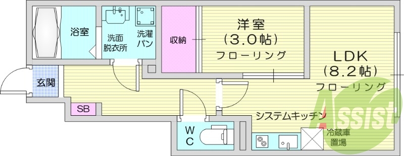 1LDK、ペット可能、追炊き、ネット無料、IH、独立洗面台