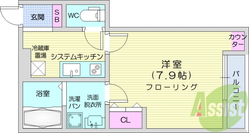 １K、浴室乾燥、追い焚き機能付き、インターネット無料