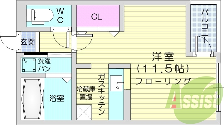 写真は別号室です。ペット可、デジタルキー、カウンターキッチン