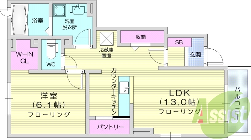 1LDK　独立洗面台　追い炊き機能　浴室乾燥機　エアコン