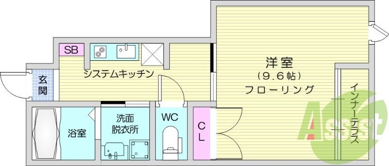 １K、独立洗面台、エアコン、追い焚き、モニターホン