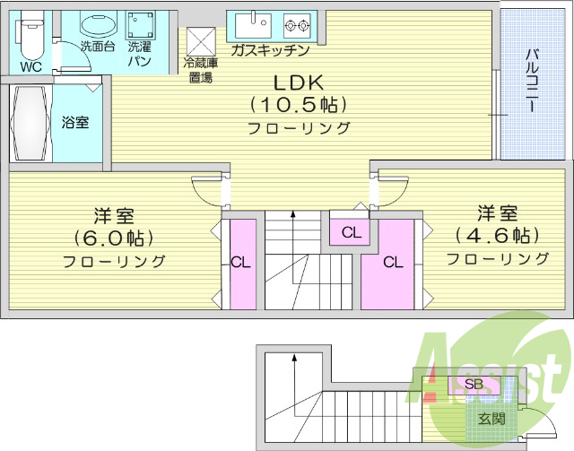 2LDK、追い焚き機能、シューズボックス、ＴＶインターホン