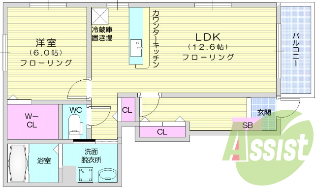 １ＬＤＫ・エアコン・洗面脱衣所・独立洗面