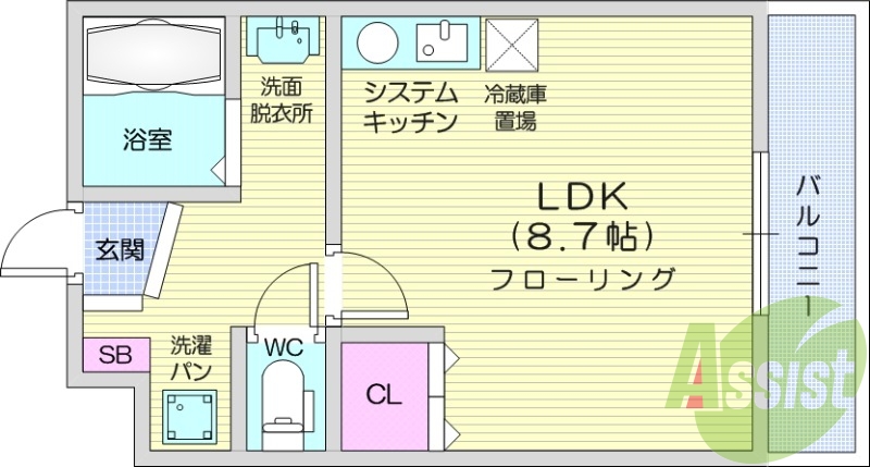 1R、追い焚き機能付き、インターネット無料