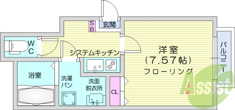 1K、浴室乾燥、宅配ボックス、ネット無料、エアコン