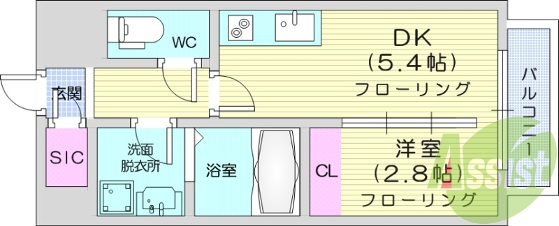 1DK、宅配ボックス、防犯カメラ、オートロック、