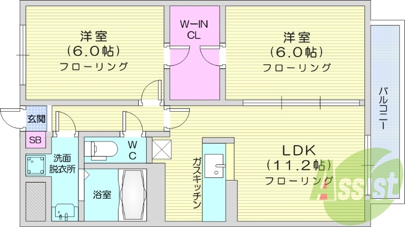 2ＬＤＫ、オートロック、角部屋、シャンプードレッサー