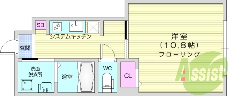 1K、独立洗面台、インターネット利用料不要