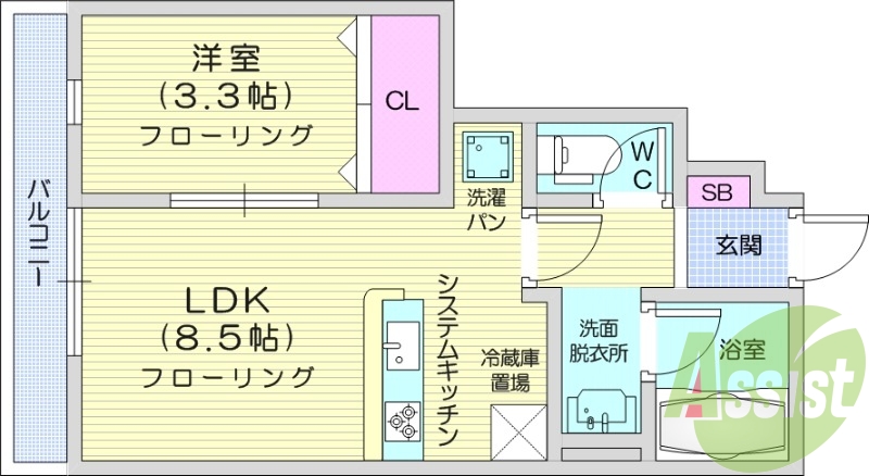 1LDK、ネット無料、浴室乾燥、IH、独立洗面台、追い焚き