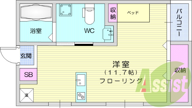 １R、女性限定、オール電化、浴室乾燥機付き、洗面所独立