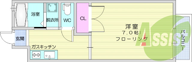 バス・トイレ別、温水洗浄便座、エアコン