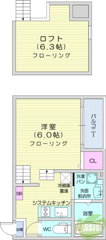 1k、角部屋、ネット無料、宅配ボックス、バストイレ別