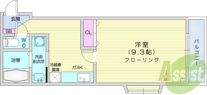 1K、エアコン、バストイレ別、独立洗面台、収納、ネット無料