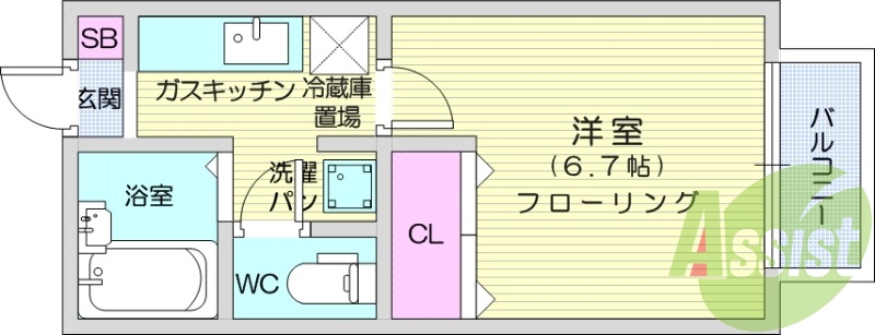 1K、エアコン、温水洗浄便座、女性限定。