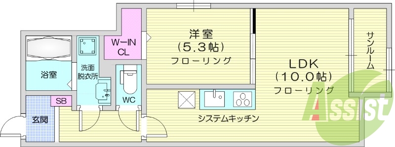 1LDK、ペット相談、浴室乾燥機、ネット無料