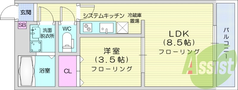 1LDK、インターネット無料、防犯カメラ