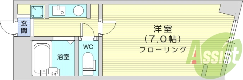 1Ｋ、家具家電、モニター付きインターホン、エアコン