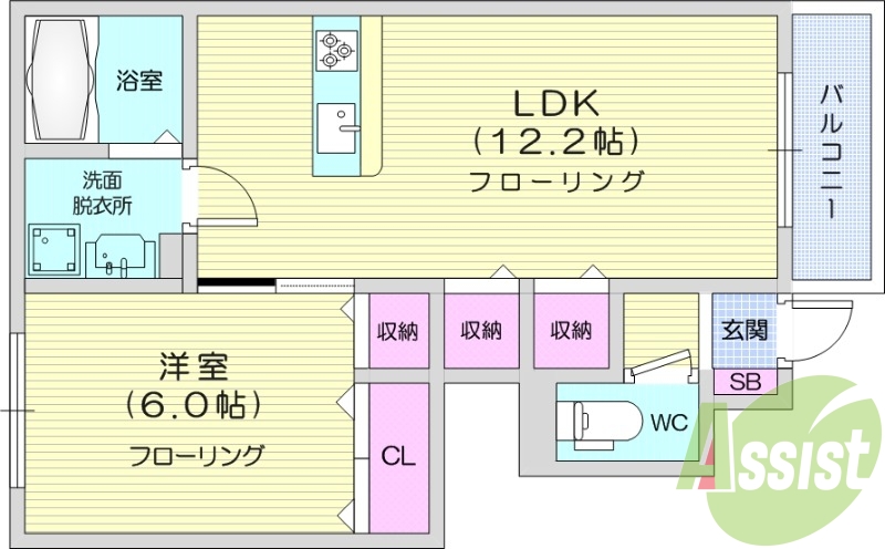 １LDK、カードキー、エアコン、カウンターキッチン、BT別