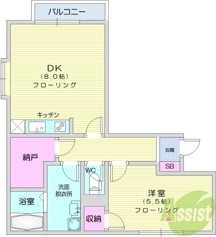 １DK、オール電化、エアコン、独立洗面台、